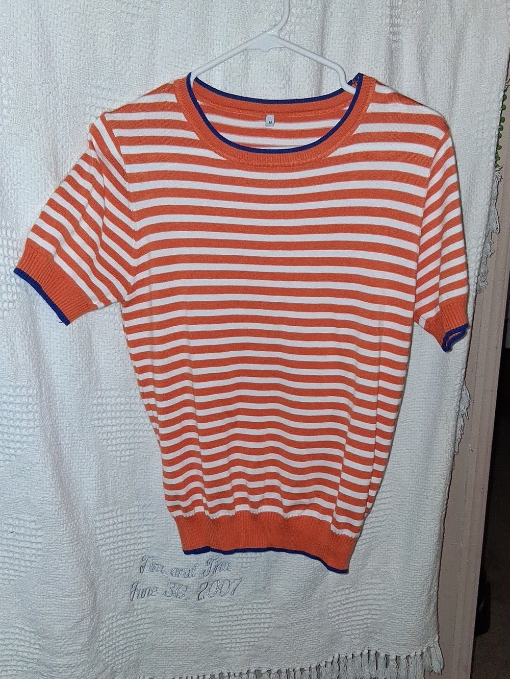 Orange Striped Tshirt Sweater